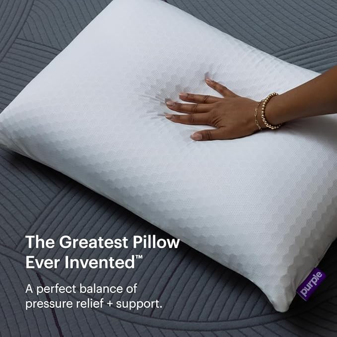 Purple Harmony Pillow - King Tall, Greatest Pillow Ever Invented, 360º Hex Grid & Talalay Latex Core - No Pressure Support, Stays Cool, Luxurious Comfort