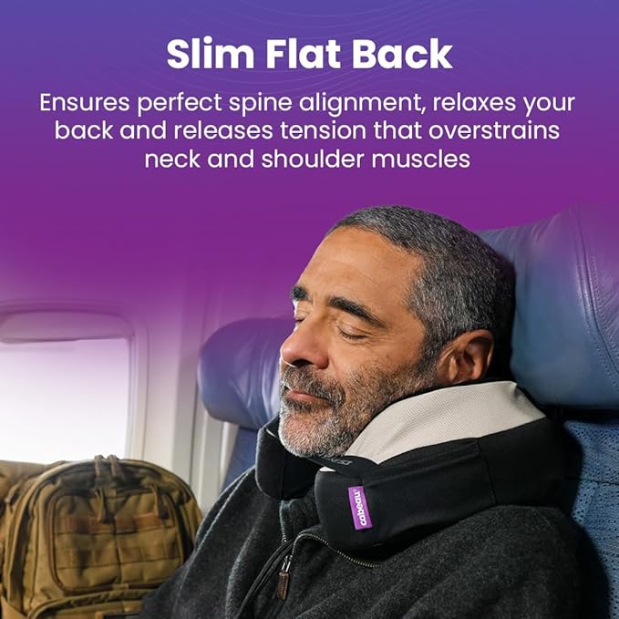 Cabeau Travel Neck Pillow for Airplanes – The Neck’s Evolution, TNE S3 – Supportive Memory Foam Design for Long Haul Flights – Attachable Seat Straps and 360° Support (Paris Lavender)
