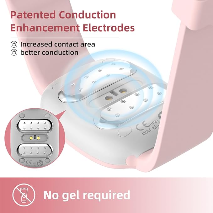 EmeTerm Fashion Pink Anti-Nausea Wristband Relieve Morning Motion Travel Sickness Rechargeable Drug Free Bands Without Side Effects - Extra 2pack Conductive Gel