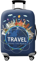 WUJIAONIAO Travel Luggage Cover Baggage Suitcase Cover Protector Skins 18-32 Inch (A9 TRAVEL, M (for 22-24 inch luggage))