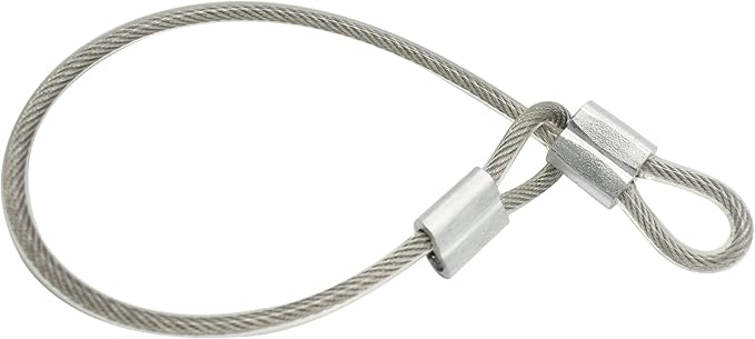 10 Pcs 2mm Wire 12 inch Vinyl Coated Stainless Steel Cable with Loops Short Wire Rope Lanyard Lock Security Chain Link for Outdoor Gates, Clear(2mm x 12inch)