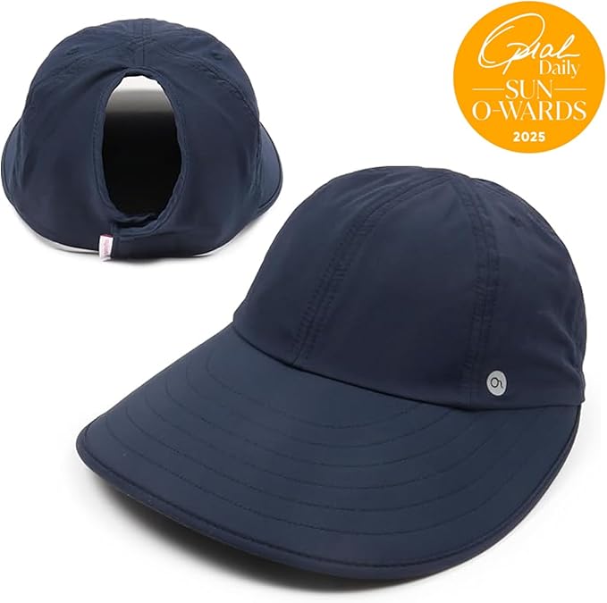 Ponyflo Sunblocker Wide Brim Hat - Oprah Awards Best Sun Hat - UV 50 Protection - Ponytail Sunhat for Women