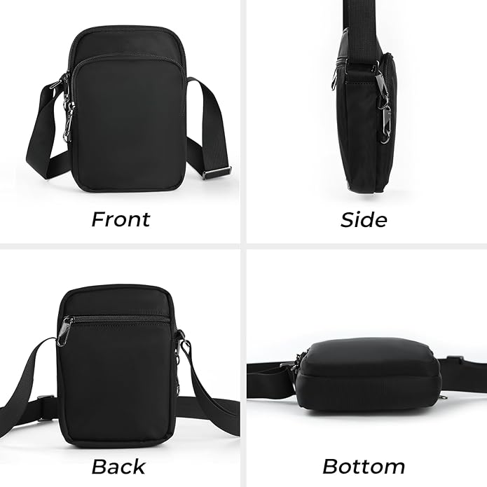 BROADREAM Small Crossbody Bag Men Women, Anti-Theft Crossbody Sling bags - Mini Shoulder Travel Bag for Hiking Sports