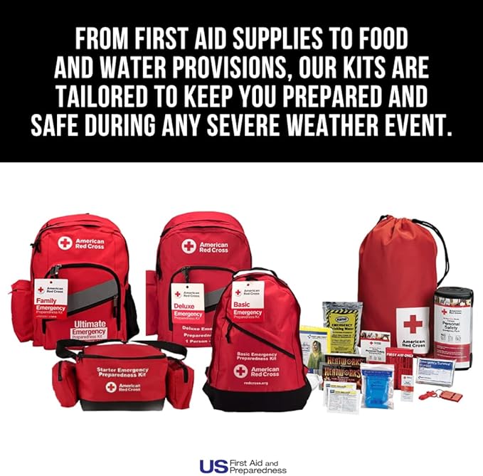 American Red Cross Officially Licensed Product, Large Deluxe Auto First Aid Kit with Soft Case, Emergency Supplies to Clean & Treat Minor Injuries, Keep Hydrated & Warm