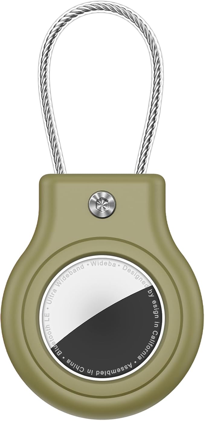 Waterproof Airtag Holder,Airtag Case with Secure Lock,Airtags Keychain for Apple Airtag,Anti-Lost Protective Cover Air tag Accessories for GPS Item Finder Tracker Luggage,Key,Pet,Cat Dog,Cedar Green
