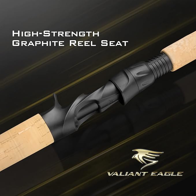 KastKing Valiant Eagle Passage Travel Fishing Rods, 4 & 6 Pc Pack Rods, Spinning, Casting and Fly Models, IM6 Graphite Blank, Ti Oxide LTS Ring Guides, Beautiful Cork Handles