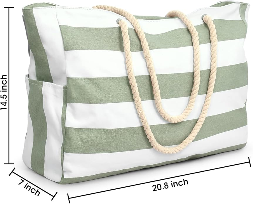 Becokan Beach Bags for Women Large Waterproof Beach Tote Bag Zipper Beach Bags Waterproof Sandproof Swim Pool Bag Large Tote