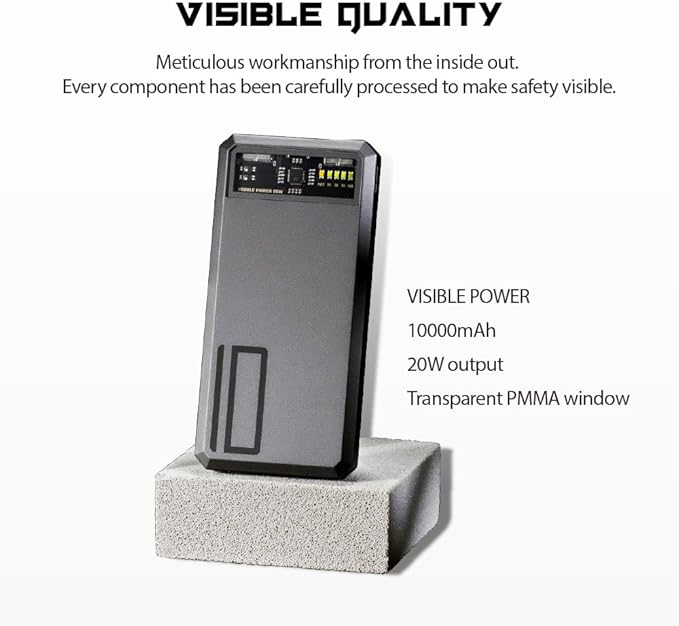 megacom Power Bank 10000mAh/37Wh with Type-C in/Output 20W & USB-A Output x 2, LED Indicate Capacity (Model:ME-1033)