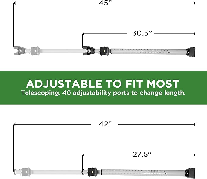 Guard Dog Security Adjustable Sliding Door Security Bar, Door Jammer 2-in-1 Adjustable Door Knob and Sliding Patio Door Stoppers Security with Alarm, 40 Different Adjustments