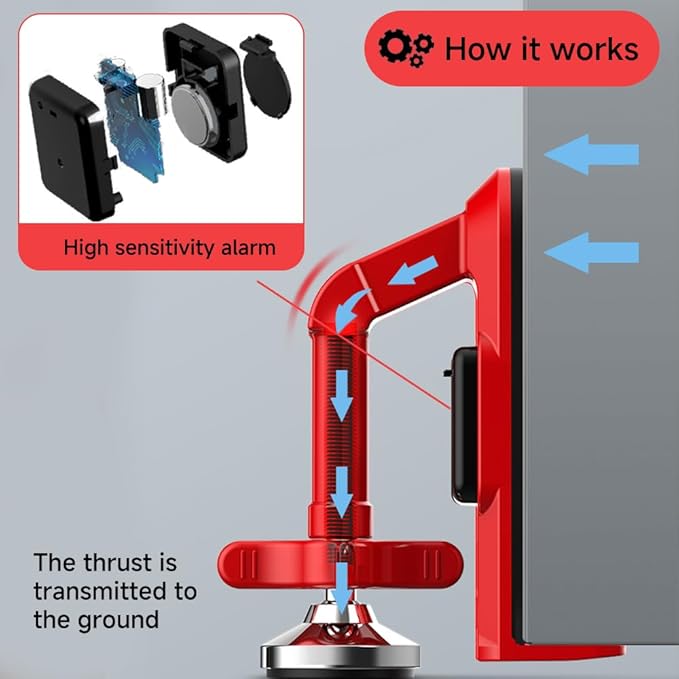 Portable Alarm Door Stopper for Additional Safety in Hotel,Apartment and Bedroom,Removable Bottom Door Jammer Device,Anti Theft Extra Security Lock Kit for Travel. (Alarm Stopper)