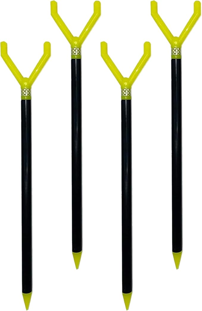 Fishin’ Stix Trident Telescoping Fishing Rod Holders – Extendable 12"–30", 50 lb+ Capacity, Sand Stake Pole Stand for Surf Fishing, Bank Angling, Catfish Rods, Lure & Bait Setup