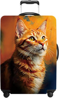 Cat Luggage Cover Washable Suitcase Protector Anti-Scratch,Stretchable Fit for 20-34Inch Luggage Durable Travel Bag Cover with Zipper Closure XL(32-34inch suitcase)