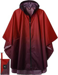 SaphiRose Rain Poncho Jacket Coat Hooded for Adults with Pockets