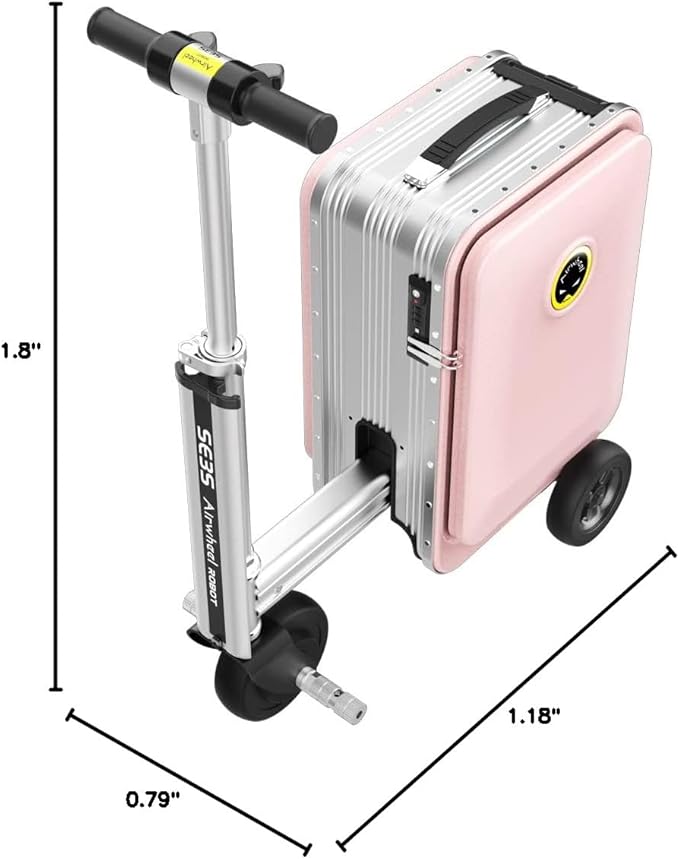 Airwheel SE3S Smart Rideable Suitcase Electric Luggage Scooter For Travel (pink)