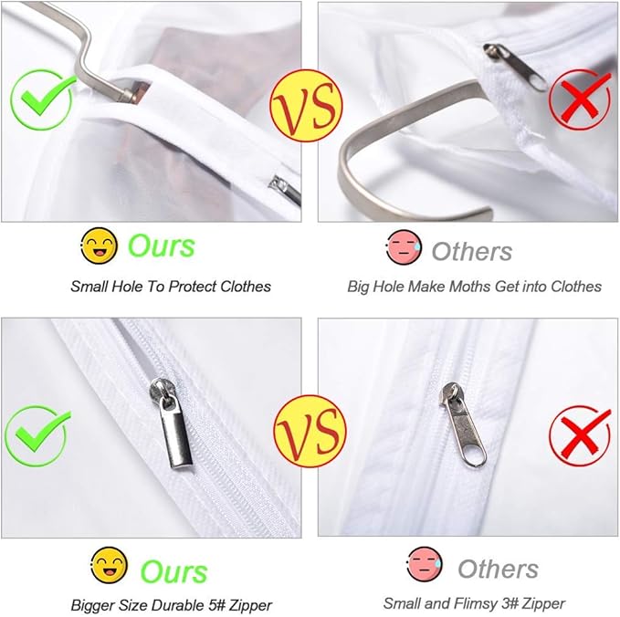 Garment Bags for Hanging Clothes 24'' x 48'' (Set of 6) Suit Covers for Closet Garment Bag Suit Cover for Suits Jacket Dresses Clothes Storage [Upgraded Version]