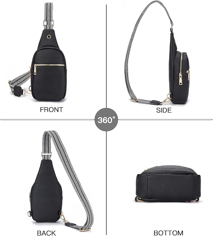 Telena Small Sling Bag for Women Leather Crossbody Fanny Packs Chest Bag for Women