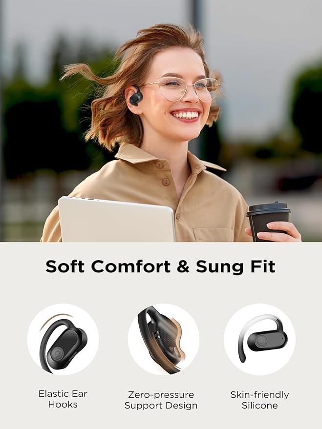 CXK AI Translation Earbuds Real Time 134 Languages 60H Playtime Translator Ear Buds Audifonos Traductores Inglés Español Wireless Earphones Bluetooth Headphones for Travel Business Learning Black