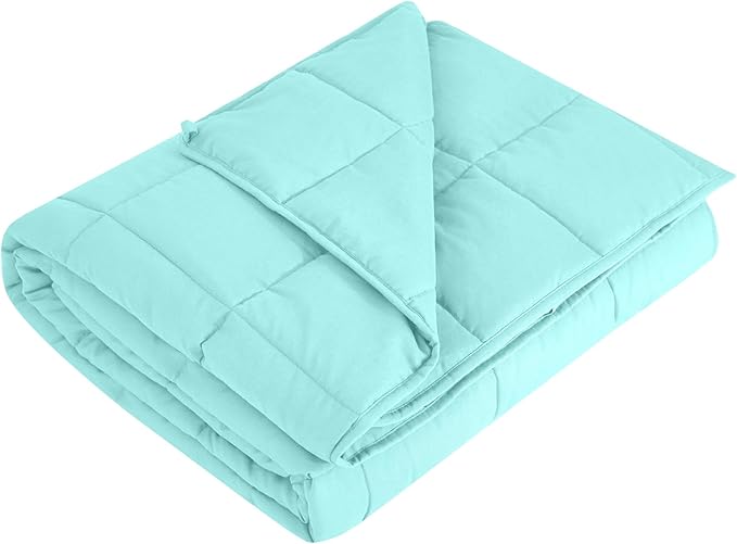 L'AGRATY Weighted Blanket - 60"x80" 20lbs Cooling Breathable Heavy Blanket Microfiber Material with Glass Beads for Adult All-Season Summer Fall Winter Soft Thick Comfort