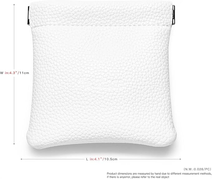PU Leather Jewelry Travel Bag Leather Jewelry Pouch Christmas,Wedding Party Favor Gift Bag (L, White)