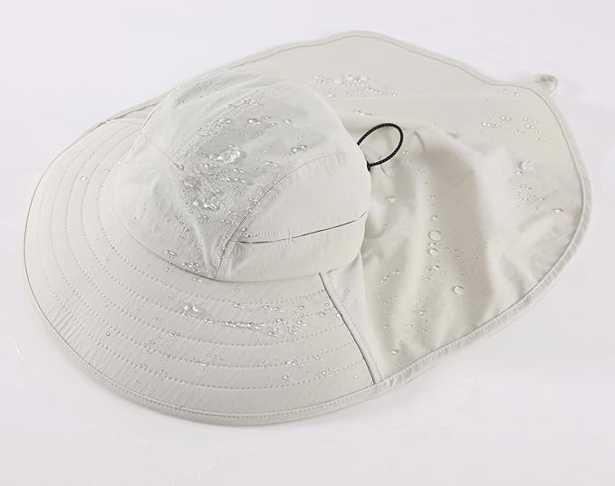 Home Prefer UPF 80+ Sun Hat for Men Women Wide Brim Sun Hat with Neck Flap Summer Safari UV Protection Gardening Fishing Hat