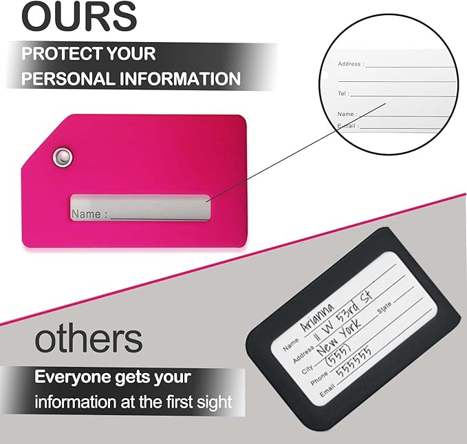 Suitcase Tags Identifiers for Luggage Indentifier, 8 Pack Silicone Luggage Tags for Women, Men & Kids, Flexible & Bright Quick Spot Name Tags for Backpacks with Name Id Cards (Colorful)