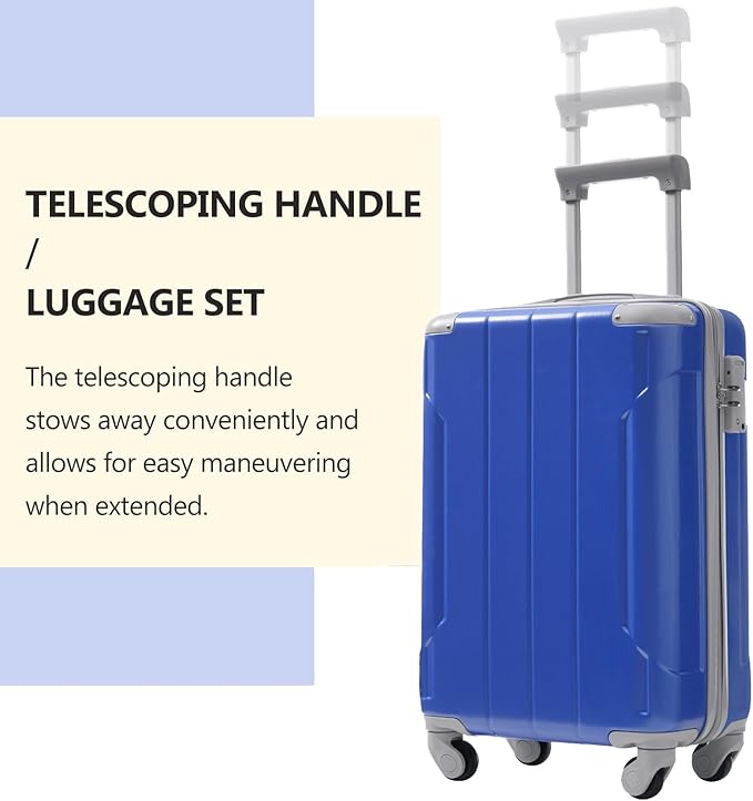 Merax Luggage Set 3 Piece, 20 Inch Carry on Spinner Suitcase with Corner Guards, Lightweight Durable, Airline Approved for Business or Weekend Travel