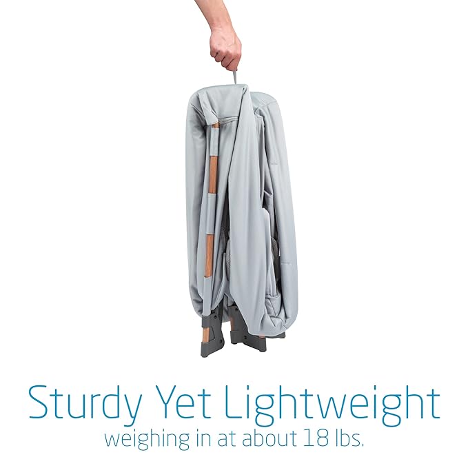 Maxi-Cosi Swift Lightweight Portable Playard, 1-Step Fold Playpen with Travel Bag, 2-Stage Mattress for Newborn to Toddlers, Essential Grey