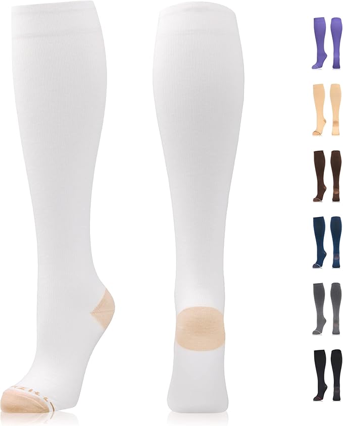 NEWZILL Copper Compression Socks for Women & Men 15-20mmHg Cotton Rich Odor Control Dress Socks for Business Casual Running Medical Athletic Support, Edema Diabetic Relief