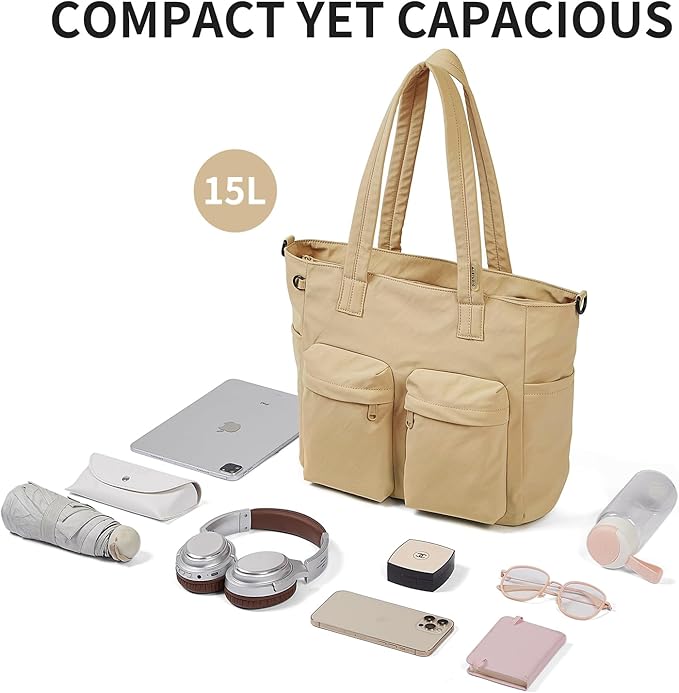aji Tote Bag for women work, Water-Resistant Tote Bag with Multi Pockets,for Work/Travel/College/Daily