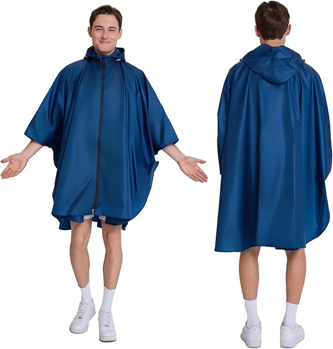 Cloak raincoat Unisex poncho Adult hooded men and women with pockets Mountaineering hiking rainstorm prevention