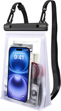 Large Waterproof Phone Pouch [with Sealing Strip], Cell Phone Dry Bag for iPhone 16 15 14 13 Pro Max Galaxy S25 S24 S23 S22 All Devices, Floating Water Proof Bag for Beach Water Park White