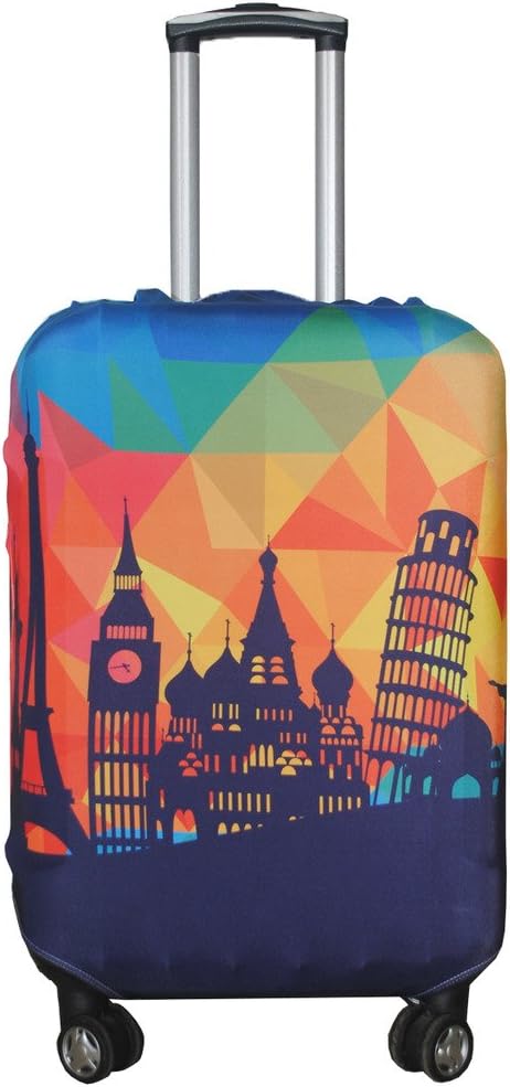 Explore Land Travel Luggage Cover Suitcase Protector Fits 18-22 Inch Case (Modern City, S)