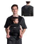 BABELIO Baby Carrier Newborn to Toddler, Wide Shoulder Straps Ergonomic Lightweight Infant Carrier for 7-45lbs, with Head Support, Hands-Free, Black