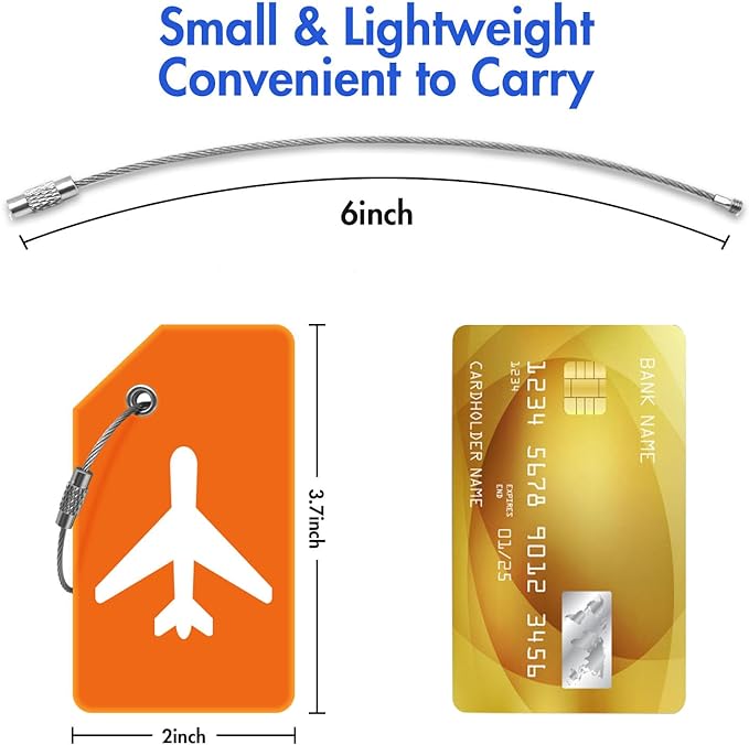 Suitcase Tags Identifiers for Luggage Indentifier, 8 Pack Silicone Luggage Tags for Women, Men & Kids, Flexible & Bright Quick Spot Name Tags for Backpacks with Name Id Cards (Colorful)