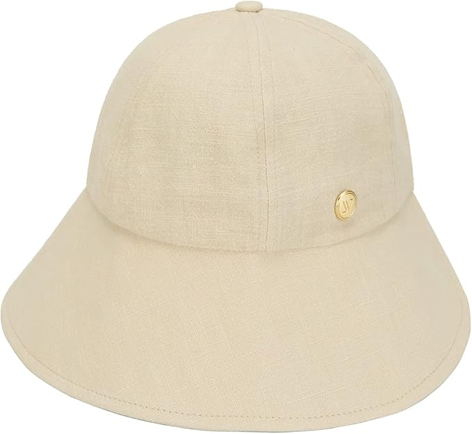 Linen Victorian Bonnet Hat Sun Cap, Foldable Summer Visor | New Katy