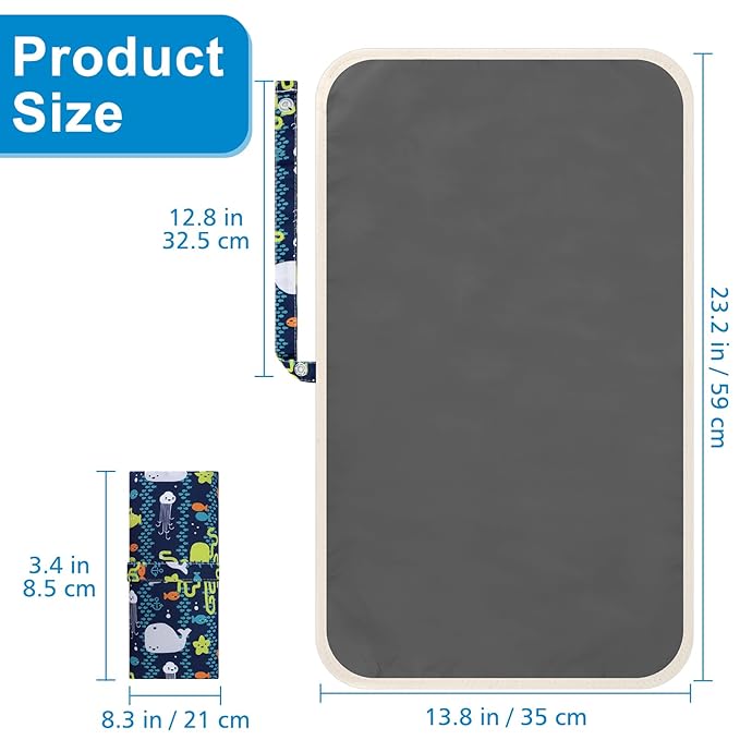 Accmor Portable Diaper Changing Pad, Waterproof Foldable Baby Changing Mat for Travel, Baby Essentials Shower Registry Gifts