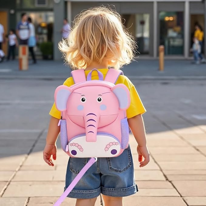 Padgene Toddler Harness Backpacks Safety Leash Kids Anti Lost Kindergarten Preschool Backpack Neoprene Lightweight Animal Schoolbag 3D Cartoon Dinasour Mini Travel Bag for Boys Girls Ages 3-5