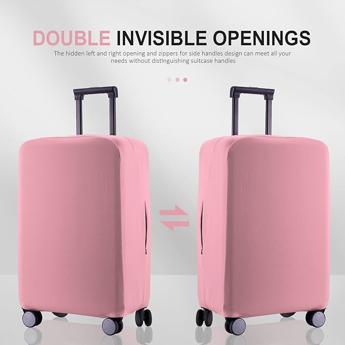 Travel Luggage Cover Suitcase Protector Scratch-Resistant Fit 19-31 Inch Suitcase, Not Included Suitcase (Pink, XL(28-29 inch))