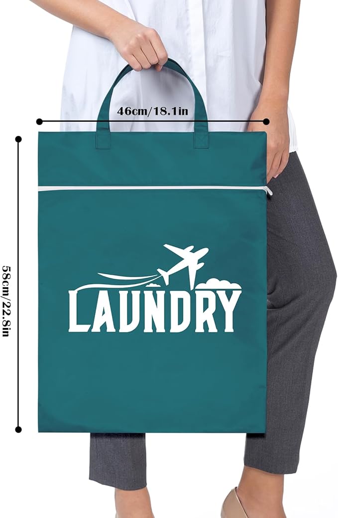 2 Pcs Large Travel Laundry Bag Washable Waterproof Wet Bag Dirty Clothes Bag Swimsuit Workout Bag for Gym Clothes Laundry Wet Clothes Swimming Pool Yoga College Dorm (Blue+Grey)