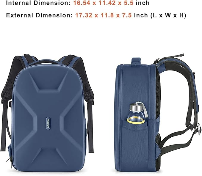MOSISO Camera Backpack, DSLR/SLR/Mirrorless Photography Camera Bag 15-16 inch Waterproof Hardshell Case with Tripod Holder&Laptop Compartment Compatible with Canon/Nikon/Sony, Steel Blue