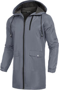 COOFANDY Men's Long Raincoat Ligtweight Rain Jacket Waterproof Outdoor Jackets with Hood