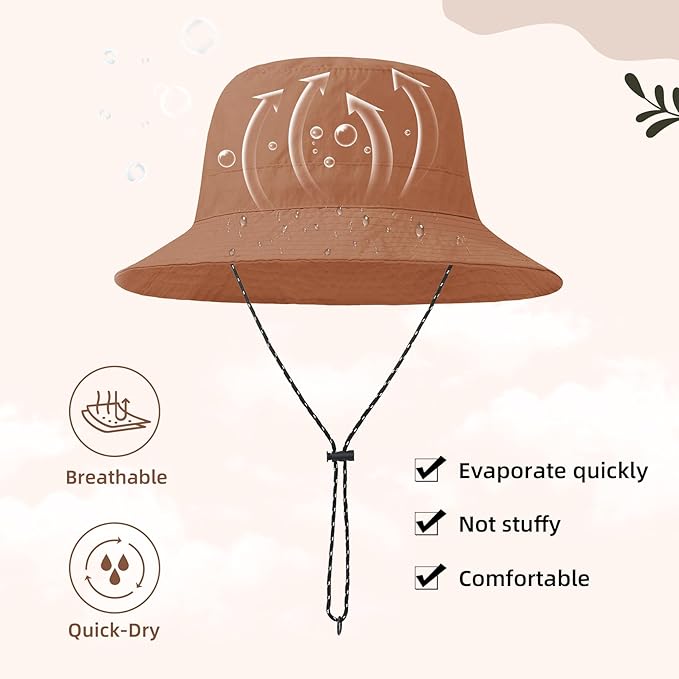 Durio Waterproof Bucket Hats for Woman UPF 50+ Sun Hat UV Protection Packable Rain Hats for Women Lightweight Hiking Hat