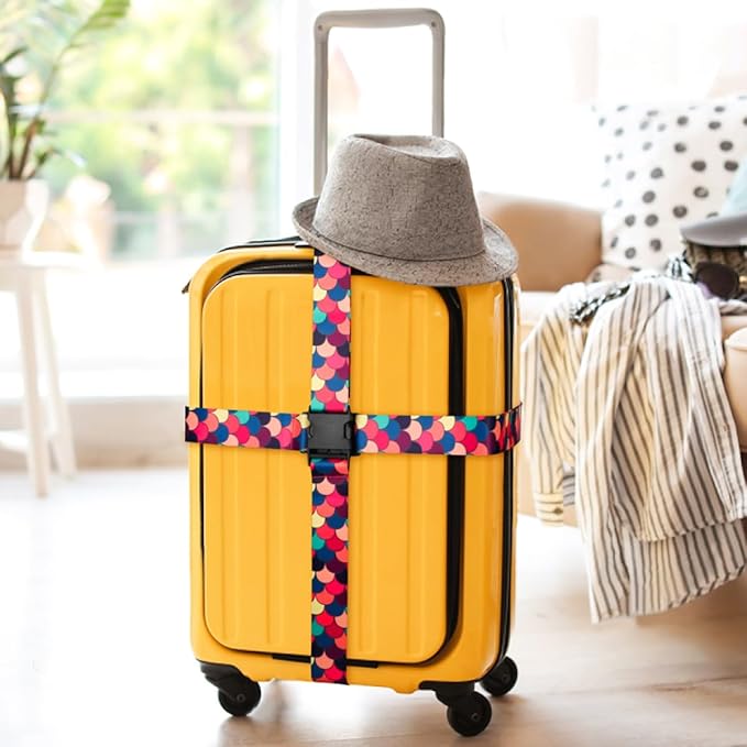 Adjustable Travel Luggage Strap Suitcase Belt Travel Bag Accessories 1.96 in W x 6.23 ft L