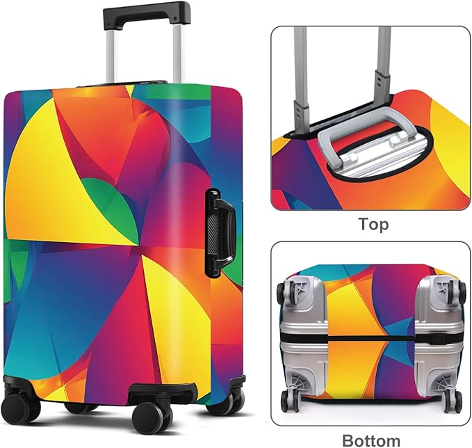 Luggage Cover Washable Suitcase Protector Anti-Scratch,Stretchable Fit for 20-34Inch Luggage Durable Travel Bag Cover with Zipper Closure (Multicolored, S(fits 20-22inch suitcase))