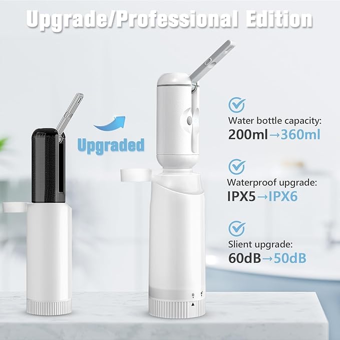 Upgrade SPACEREST Portable Bidet for Travel, No Noise & Waterproof Handheld Sprayer with 360ml Bottle, Rechargeable Electric Portable Bidet for Women & Men, Personal Hygiene & Postpartum Care