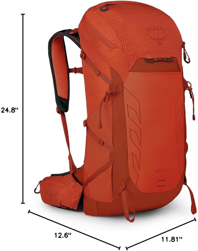 Osprey Talon Pro 30L Men's Hiking Backpack with Hipbelt, Mars Orange