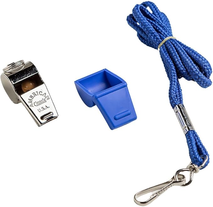 American Whistle Corporation American Classic Whistle - 126 db Solid Brass Whistle with Paracord Lanyards and Safe-T-Tip - Made in America