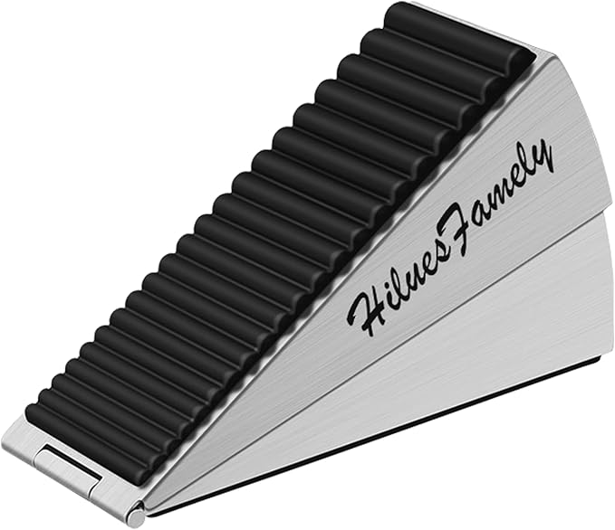 Spring Large Door Stopper - Heavy Duty Door Stopper Wedge, Tall Door Stoppers for Bottom of Doors, Door Stop Rubber for Extra Strong Grip, 3 Inche High Metal Doorstop Suits Any Heavy Door