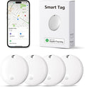 Tracker Tags, Item Finder Work with Apple Find My (iOS Only), Tracking Device Locator Smart Tag for Luggage, Keys, Wallet, Bike, Pets, Bags (White, 4 Pack)