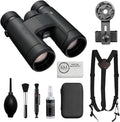 Nikon PROSTAFF P7 8x42 Binoculars Bundled with Harness Strap + Deluxe Cleaning Kit + Smartphone to Binocular Adapter + Microfiber Cleaning Cloth (5 Items)